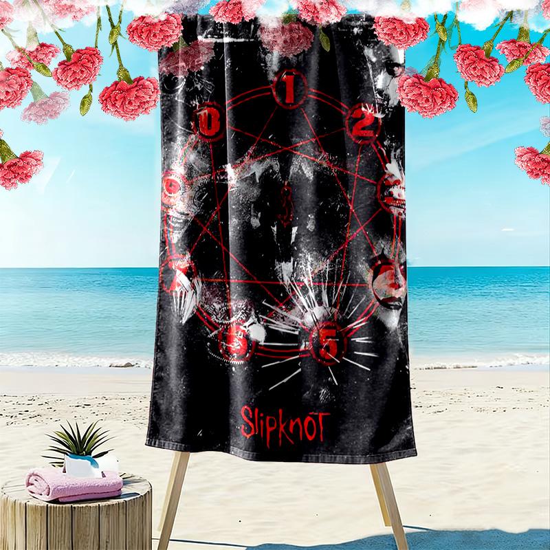 Slipknot: Chaos Rebellion Strandtuch weich Tragbar für Reisen Absorbierendes Badetuch schnelltrocknendes Badetuch Schwimm-Druck Reise- und Urlaubstücher