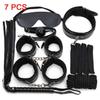 7 pezzi/set Divertimento per adulti Manette in pelle e peluche Manette per piedi Clip a croce per seno Giocattolo SM