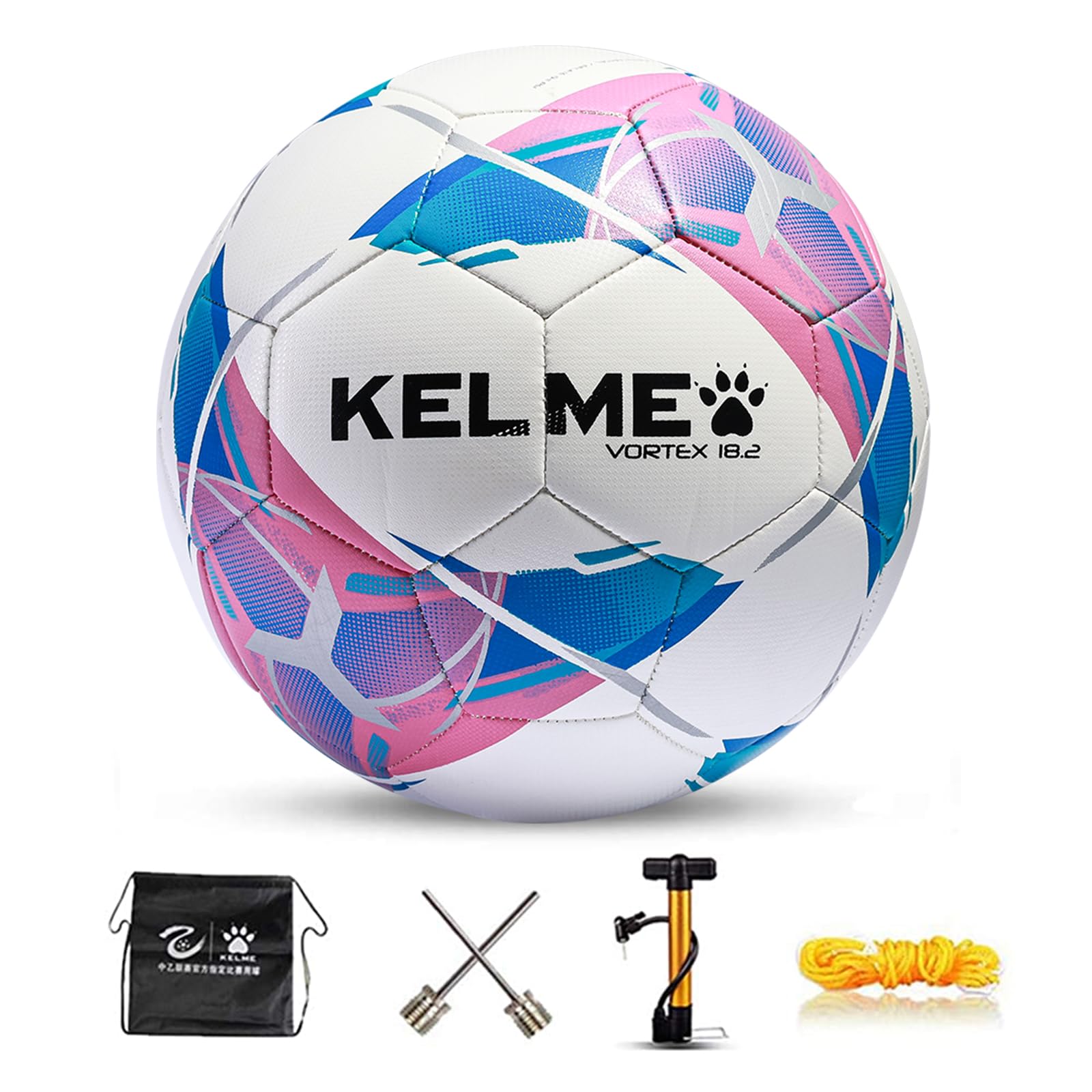 

KELME Soccer Size 4 and for Match Durable Size Ball, 5, Adults, Ball, Wear-Resistant, Futsal, Practice, Kids, Lightweight, (9401QU5124 Pink, 5)