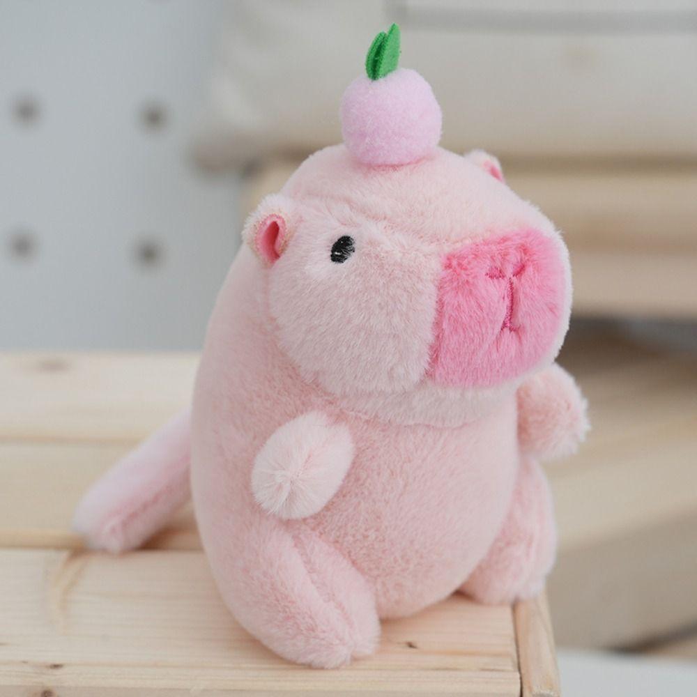 Toy Capybara Key Ring Soft Plush Hanging Ornament Trendy Cartoon Doll Keychain  Party