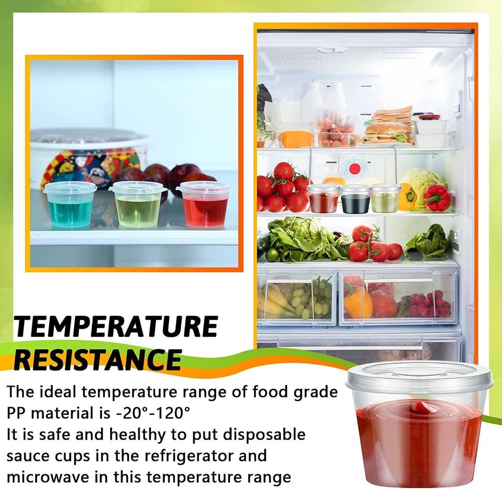 PP Dressing with Hinged Soy Sauce Mini Condiment Dispensers with Mini Translucent for Restaurant or Commercial Use 200-Piece Injection-Molded