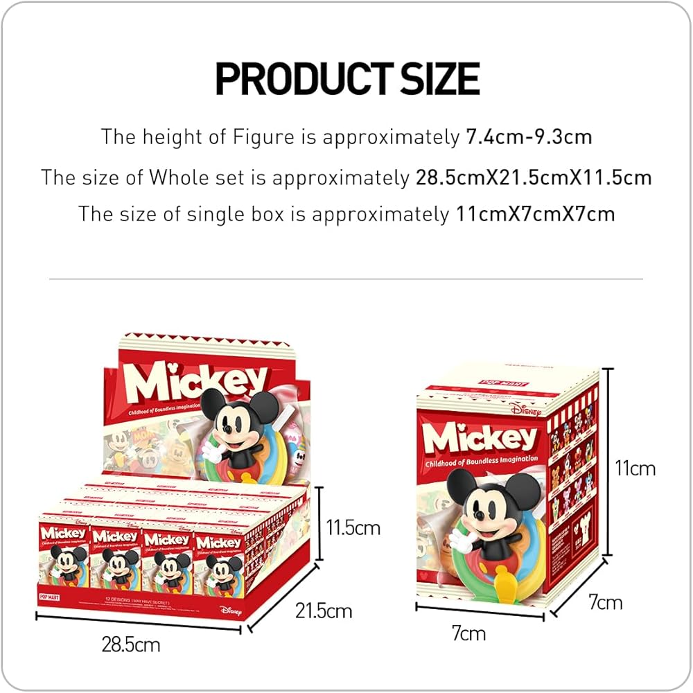 Pop Mart Disney Mickey Childhood of Boundless Imagination Assorted Box 12 Pieces PVC Figures Premium Toy