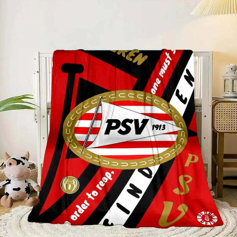 Coperta portatile/morbida con stemma PSV Eindhoven, coperta da letto, adatta per viaggi, campeggio, soggiorni, uffici, divani, regali per tifosi