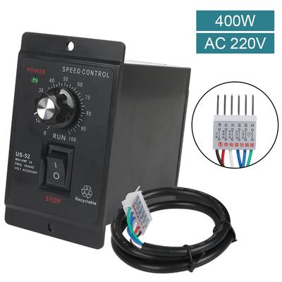 50/60Hz AC Motor Speed Controller Speed Pinpoint Regulator Motor Governor Control Unit Mini 400W AC 220V Forward Backward