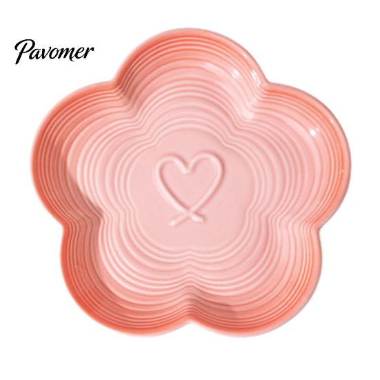 Elevated Cat Food Bowls Ceramic Pet Bowl with Raised Stand, Flower Shape Whisker Friendly Non-slip Feeding Plate for Neck Protection, Anti Slip Bowl,
