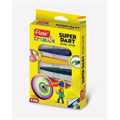 Flair Creative Kinder Garten Super Series Colouring Dart Erasable Crayons | Non Toxic | Bright Colors For Drawing, Colou