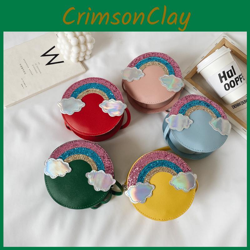 Shoulder Fashion Rainbow Bag Cartoon Kids Purse With Breathable Fabric Use Daily