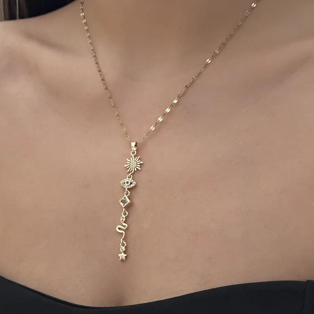 Bohemian Starfish Shell Conch Turtle Pendant Necklace for Women Punk Thick Chain Flower Choker Charm Summer Vacation Jewelry