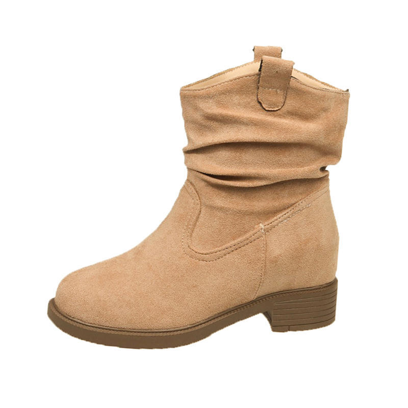 Short Boots Children's Coarse Heel Medium Tube Pile Boots Women's Summer 2025 New Autumn Merad Western Cowboy Martin Boots