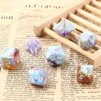 7Pcs/Set  Four-Color Multi-Sided Digital Dice Set Running Group Game Dice