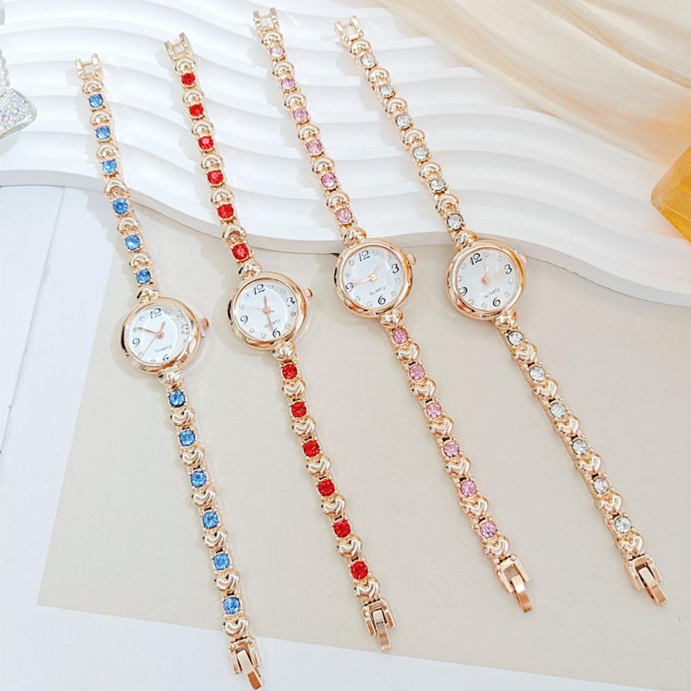 Round Small Dial Luxury Wrist Watches Steel Strap Womens Quartz Wristwatch  Students Gift