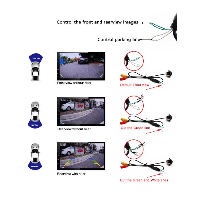 Smartour AHD 1080P Golden Len Car Rear View Camera Night Vision CCD Auto Backup Monitor 180 Degree Reversing Auto Parking Camera