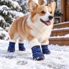 Comfortable Outdoor Dog Gear 4Pcs Winter Booties, Fleece Lined Snow Boots, Warm Adjustable Protective Paw Wear for Dogs Protectors with Non-slip Soles