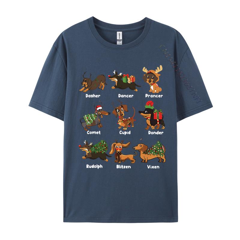 Christmas Deer Dachshund Xmas Tshirt Fitness Top Tshirts Cotton Tops Shirts for Unisex Xs Graphic T Shirts