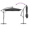 Cantilever Banana Sun Umbrella with LED Light Strips Anthracite 249 X 249 X 250 Cm