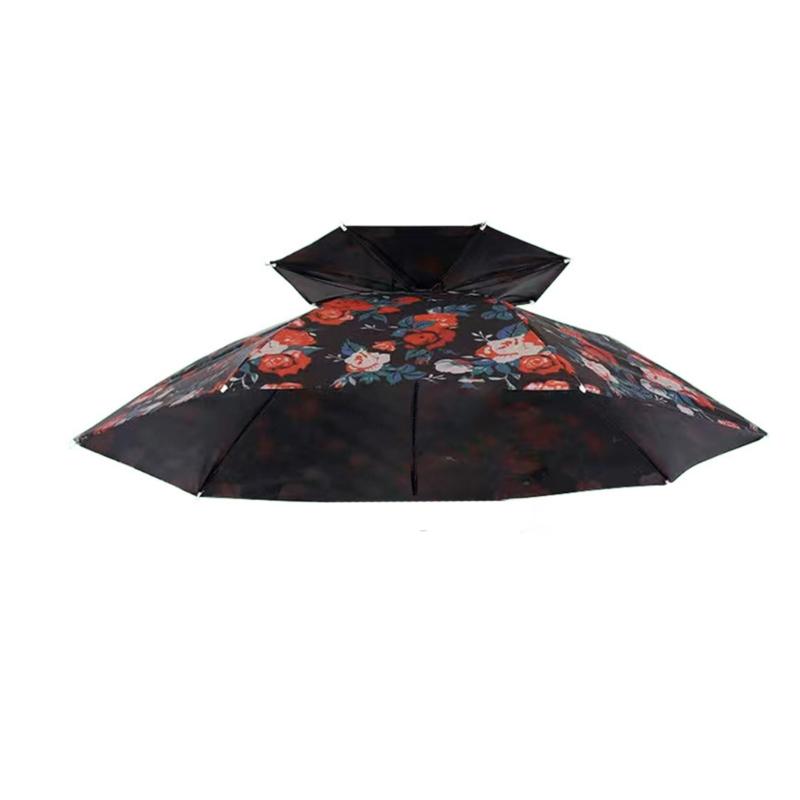 Umbrella Caps with Headband, Water Proof Foldable Umbrella Hat Head Umbrella Hat Fishing Umbrella Hat, Rain Umbrella Hat