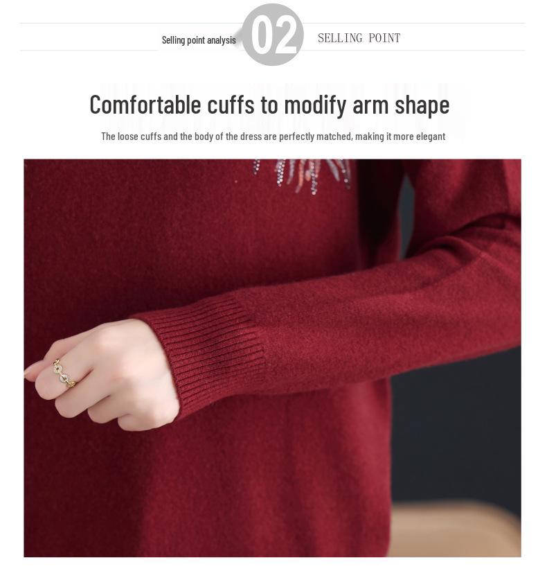 2025 Women's Plus Size Wool Sweater - 100% Wool Winter Base Layer, Loose Fit Fashionable Innerwear for Women