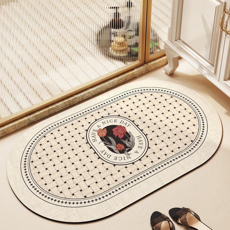 Bathroom absorbent floor mat household toilet door foot mat toilet carpet bathroom non-slip mat diatom mud cushion