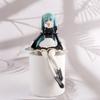 14cm Latest Anime Hatsune Miku Virtual Singer Manga Sitting Posture Model Playthings Computer Desk Cake Decoration Adorable Free Ship