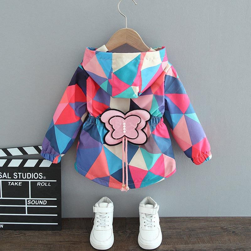 Girls Jacket Spring  Hooded Zipper Baby Windbreaker Coat Birthday Gifts Children's Clothing