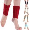Women Winter Cable Knitted Leg Warmers Socks Solid Color Twist Braided Crochet Pattern Short Boot Cuffs Cover Toppers