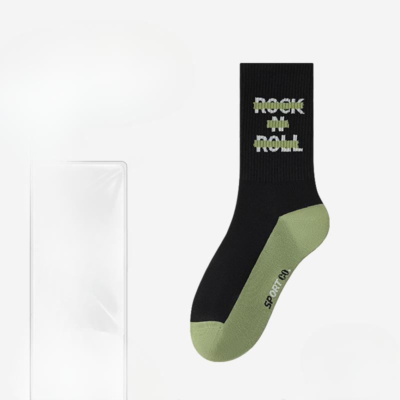 

Мужские зимние трендовые носки-трубы нового стиля для всех видов досуга, спорта, с надписью, баскетбольные, дышащие, удобные 1 pair