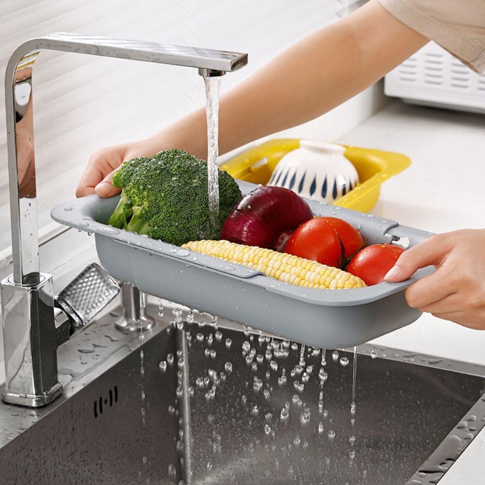 Plastic Sink Strainer Basket Multifunctional Dish Drying Rack Drainage Basket Drying Dishes