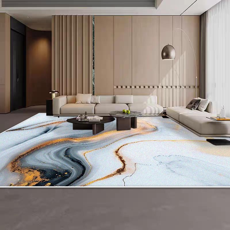 Marble Style Large Size Luxury Carpet Living Room Soft Antiskid Room Decoration Home Mats Easy Cleaning Dining Room Area Rug