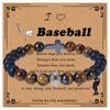 2025 New Natural Stone Bracelet Volleyball Softball Basketball Soccer Football Baseball Bracelet Gifts for Men Teen Girl Boys