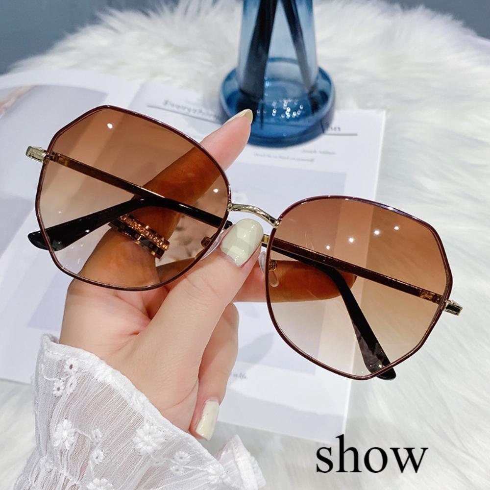 Sunglasses Female Korean Version Tide Shading Polarized Ins Sunglasses Fashion Polygonal Large Frame High Definition UV Protection Glasses