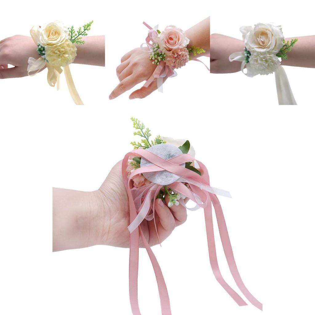 Artificial Rose Wrist Flower Perfect Bridal Accessory For Weddings
