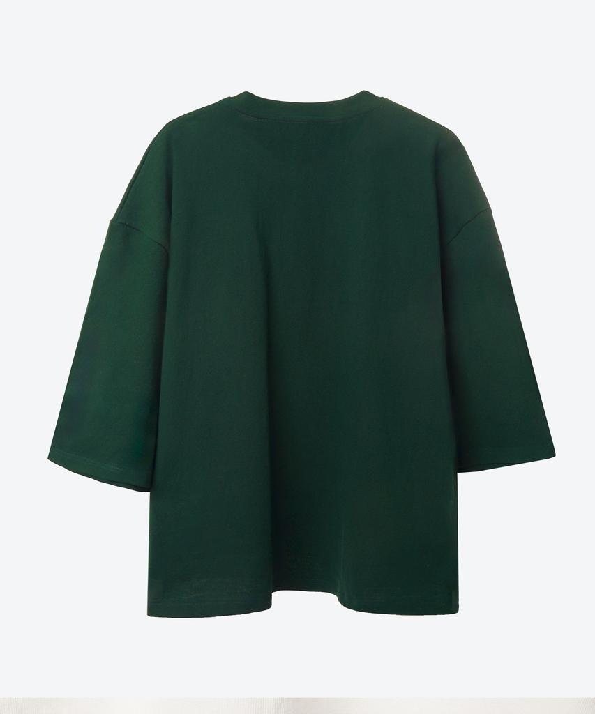 UNTAGE Logo Print Cape Short Sleeve T-Shirt [Green(Unisex)]_Utt-St36