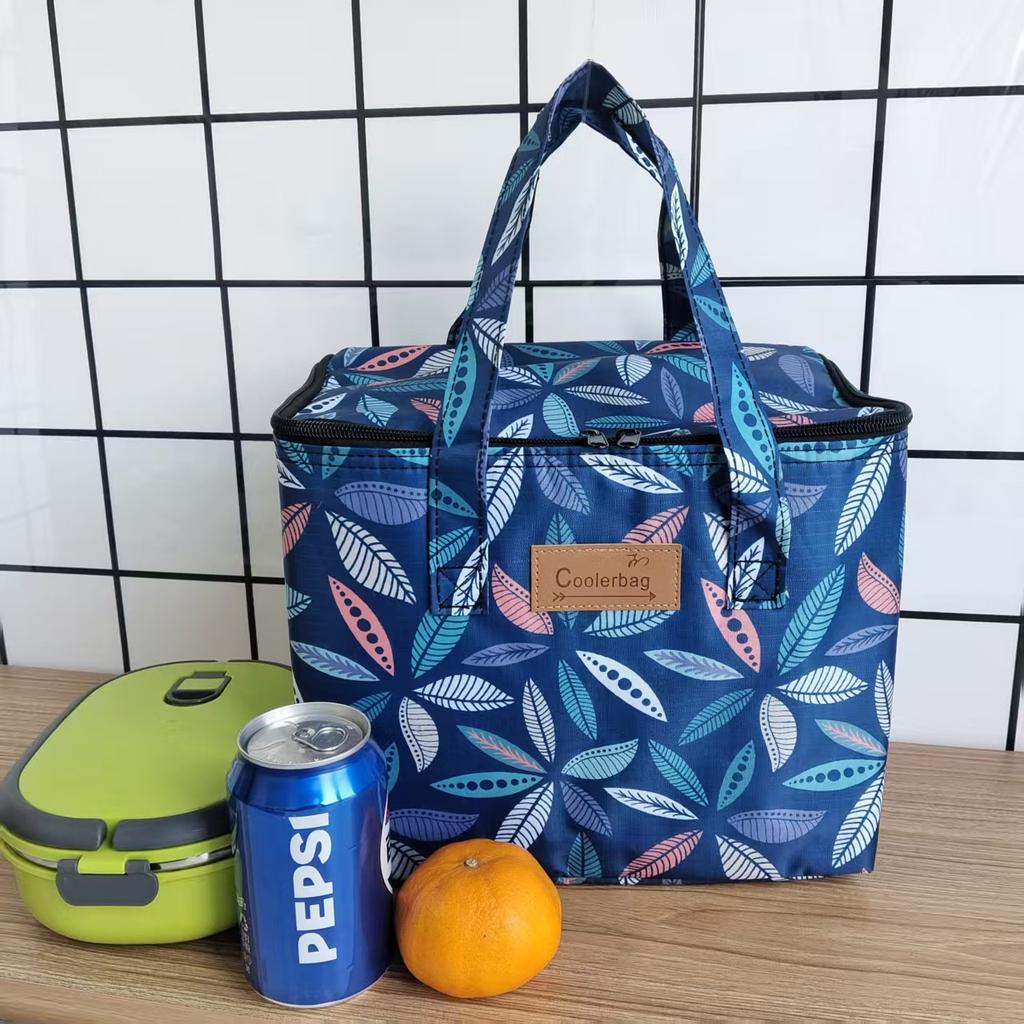 Oxford 4 Pockets Cooler Bag, Portable Handheld Insulated Lunch Bag, Outdoor Picnic Thermal Food Carrier