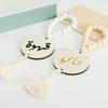 Car Hanging Charm Natural Wood Beads Plaque Tassels Pendant Ornament for Stylish Interior and Car Rearview Mirror Decors