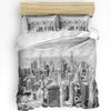 3pcs Bedding Set Grey New York City Landscape Home Textile Duvet Cover Pillow Case Boy Kid Teen Girl Bedding Covers Set