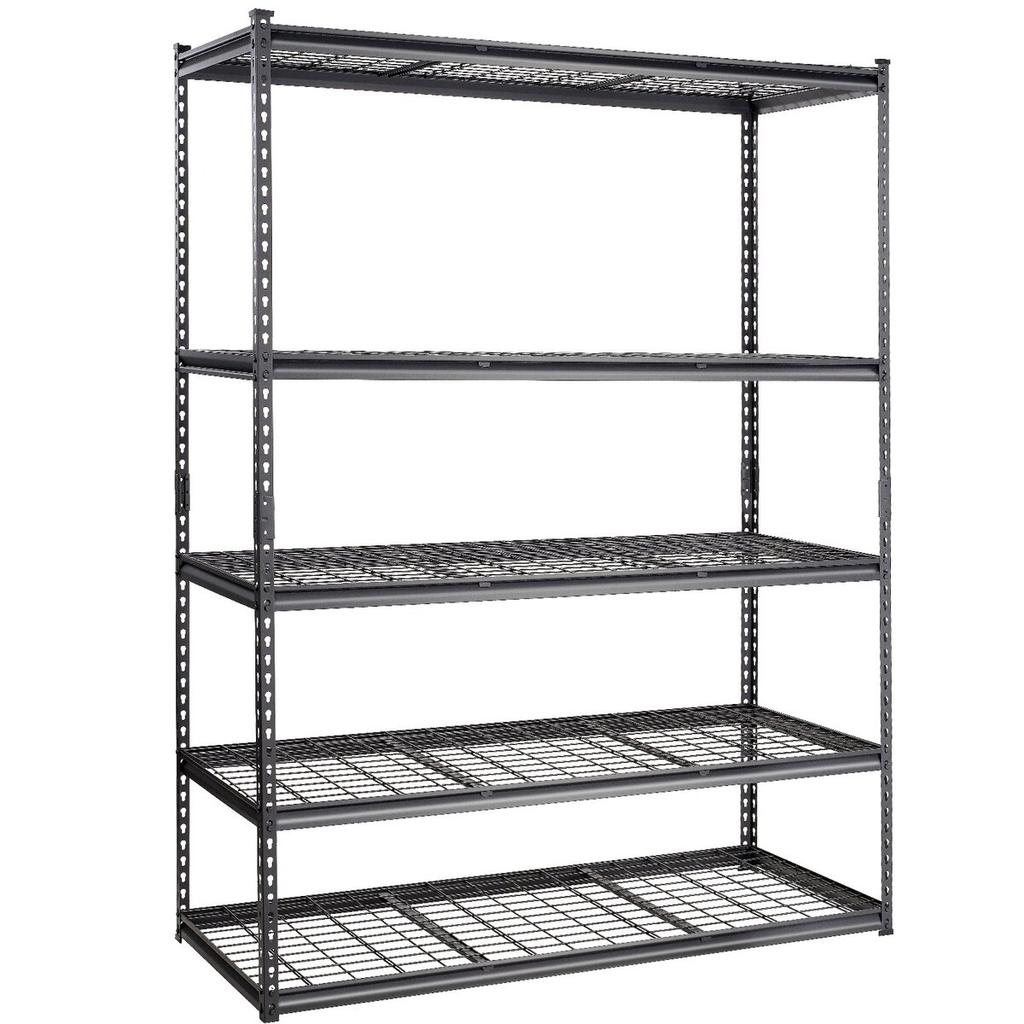 Storage Shelving Unit, 5-Tier Adjustable, 2000 Lbs Capacity, Heavy Duty Garage Shelves Metal Organizer Wire Rack, Black, 60" L X 24" W X 78" H for