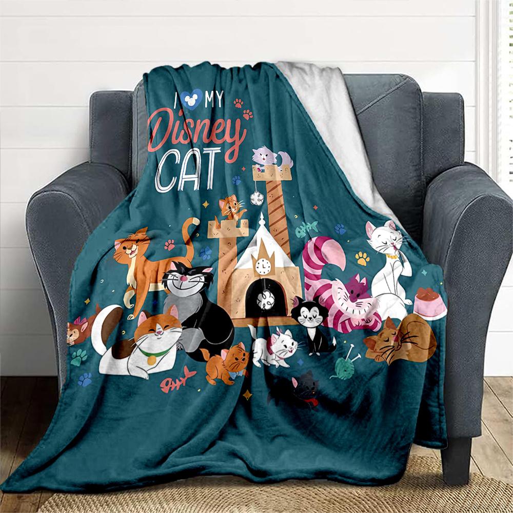 1pc, Disney Aristocats Blanket Soft Throw for Room Decor, Perfect Gift for Family and Friend, Living Room, Travel, Camping
