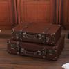 Small Storage Chest Party Wood Retro Style Window Photographic Bedroom Display Decorative Travel Chest Pu Leather Trunk