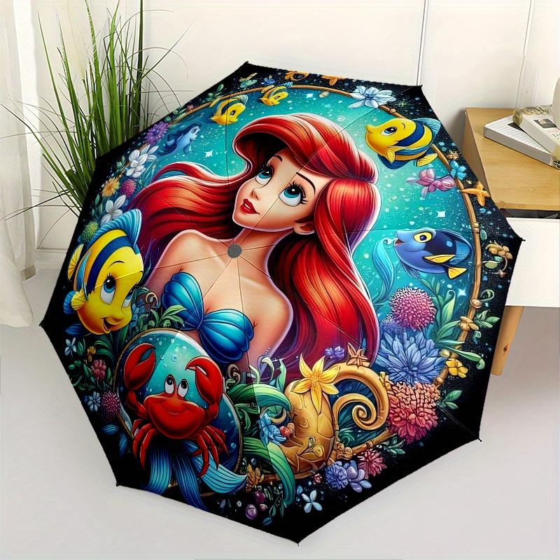

Mermaid,Underwater Fantasy Themed Automatic Opening and Closing Folding Umbrella, Reinforced 8 Ribs, Compact Travel Design, Fashionable Fold