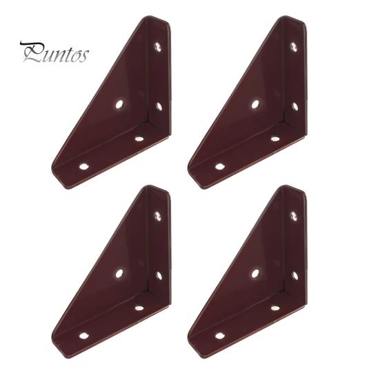 4Pcs 90 Degree Gusseted Angle Connector Brackets Rustproof Corrosion Resistant Gusset Corner Brace Fasteners