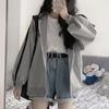 Korean Harajuku Style Women's Plus Velvet Hooded Sweatshirt - Embroidered Letter Zipper Jacket for Autumn/Winter 2022