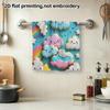 Rainbow Cloud Cookie Pattern Towel, Quick Dry Absorbent Bath Towel