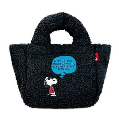 Snoopy SNOOPY Borsa da Pranzo Mini Tote in Pile NERO