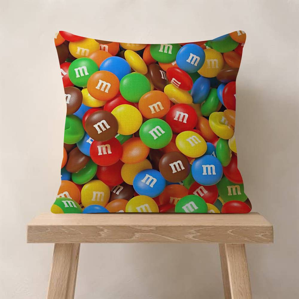MMs Chocolate Candy Meme Cushion Cover Pillow Cover Decor Pillowcase Printed Cushion Case for Couch