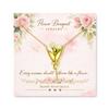 Yousheng Flower Bouquet Necklace Pendant Metal Floral Gift Box Design with Bow Decoration Lightweight Necklace for Women Romantic Jewelry Gift