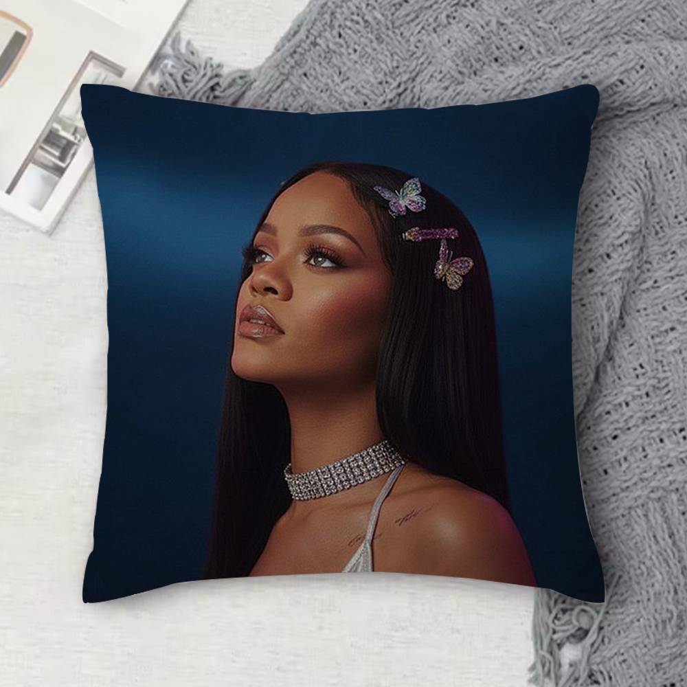RRihanna Doublesided Printed Square Decorative Cushion Cover for Sofa Living Room Home Decor