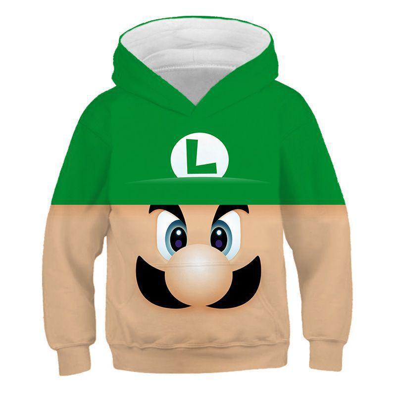 Super Mario Brothers Mario Children's Versatile Sweater Cosplay Spring and Autumn Anime Hoodie Jacket Men