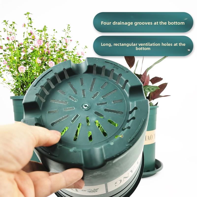 Thiened Gallon Plastic Flower Pots for Home Garden Vegetable Planting Balcony Yard een Plant Pots Rattan Rose Pot