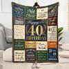 40th Birthday Celebration Quotes Blanket Warmthful Decor Great for Picnics Bed Office All-Season Use Warmthful Decor