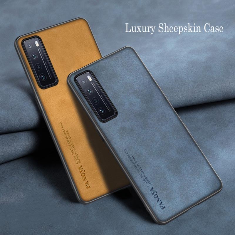 Für Huawei Nova 7 Pro Luxus Schafsleder Stoßfestes Silikonhülle Für Huawei Nova 7 Pro 7i SE 7SE Youth Handyhülle Abdeckung